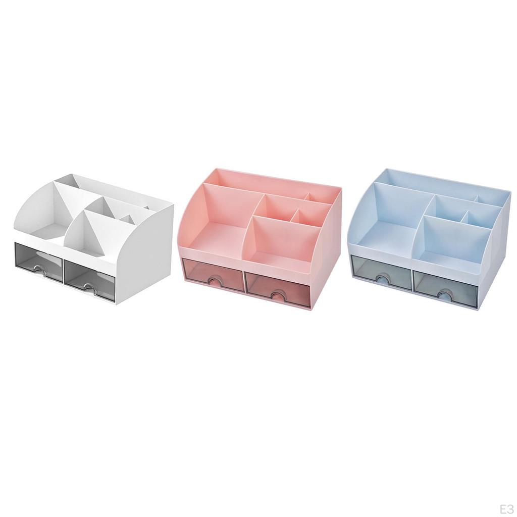 Compact Desk Organizer with Multiple Compartments for Makeup Storage and Office Essentials