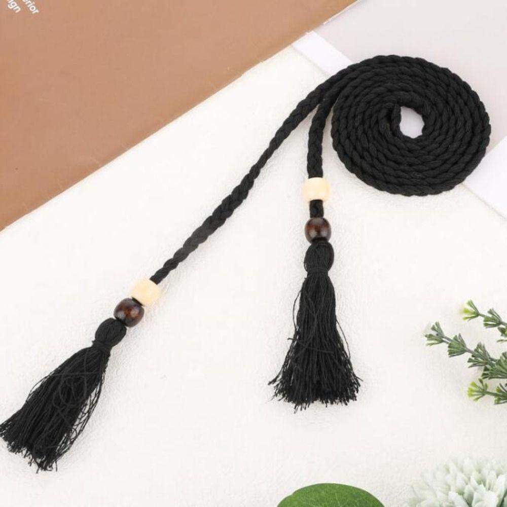 Bobo Style Braided Knotted Waist Belt Fashion Accessories Thin Belt Waistband  for Beginners