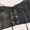 Women's Leather Vest With Elastic Straps And Waistband Vest