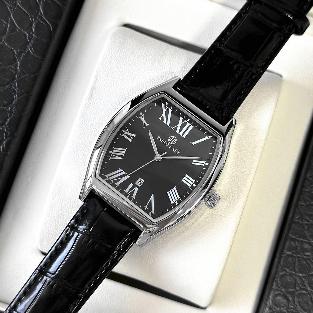 High quality Men Watch Brand Business Waterproof Leather Strap Wine Barrel Simple Temperament Male Fashion Quartz clock Watches