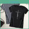 Dames T-shirt met korte mouwen, zomer, met geloofsletterprint, grafisch T-shirt, blouse, mode, in zacht en comfortabel materiaal