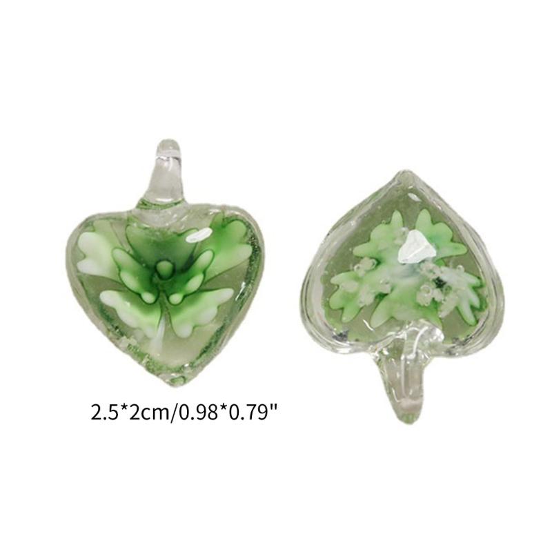 Glass Heart Charm 25x20mm Small Love Heart Shape Pendants for Women DIY Love Jewelry Necklaces Making Findings 6-Color