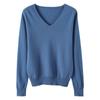 Spring New Solid Color V-neck Knitted Bottoming Sweater Pullover Slim Sweater Thin Style Western Style Inner Wear