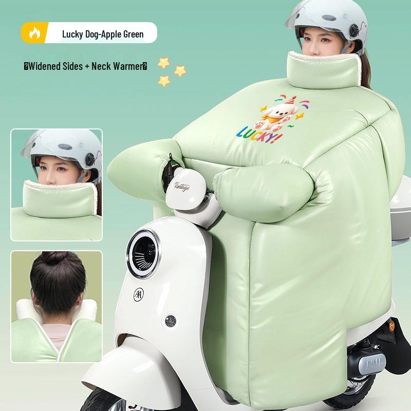 Winter Windproof Sharkskin Cape for Electric Vehicles – Thick, Waterproof, and Insulated Motorcycle Cover