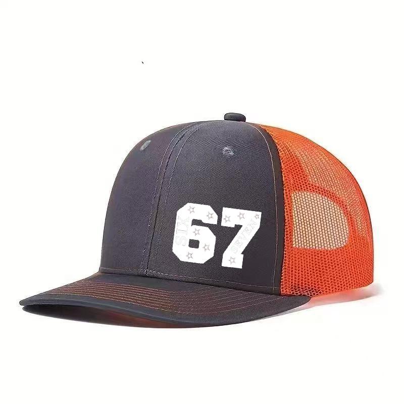 1PC Breathable Mesh Cap with 67 Star Fashion Logo, Perfect for Daily Travel Without Sweating