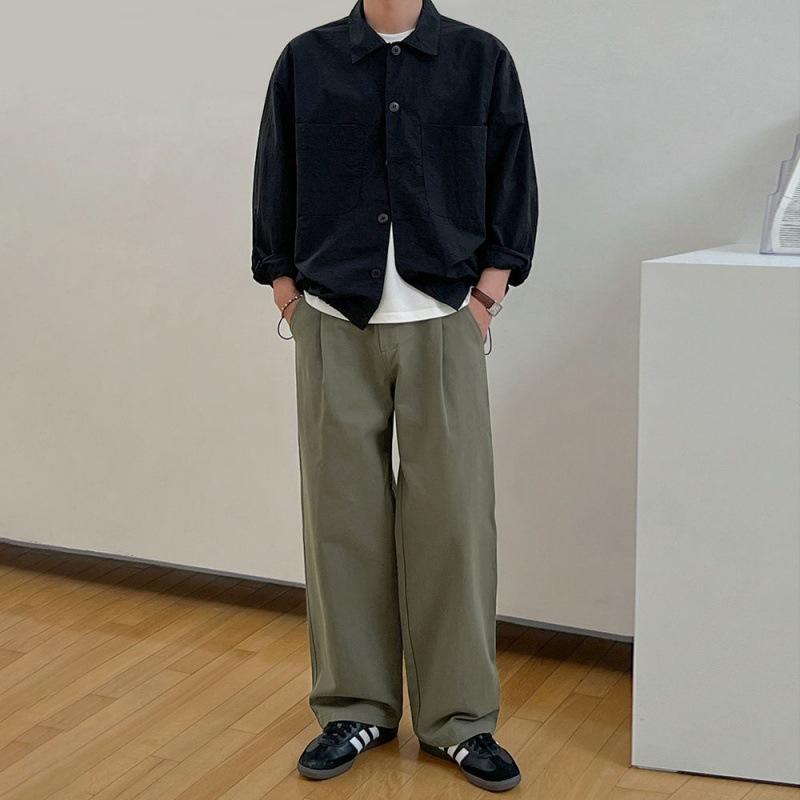 Casual Shirt Long-sleeved Jacket for Men Autumn New Korean Style Loose Lapel Jacket