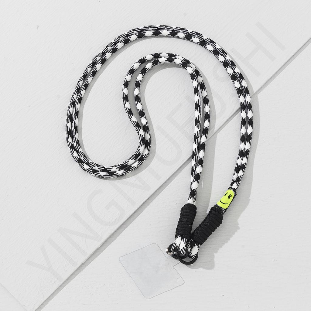 Hand-woven Messenger Mobile Phone Lanyard, Long Color Matching Double-ended Round Buckle, Mobile Phone Back Clip, Adjustable Lanyard
