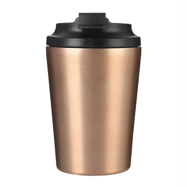

350ml/12oz Double Stainless Steel 304 Coffee Thermos Mug Leak-Proof Non-Slip Car Vacuum Flask Travel Thermal Cup Water Bottle 12oz золотий