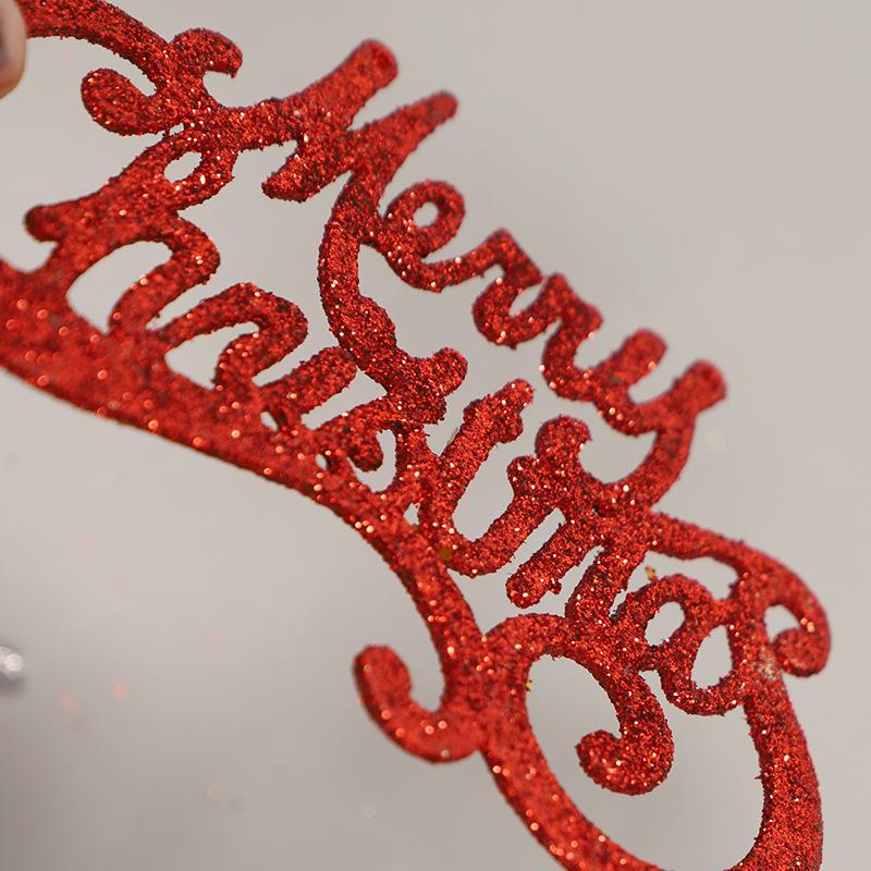 Hong Yu Christmas Decorations: Plastic English Letter Tree & Wreath Ornaments