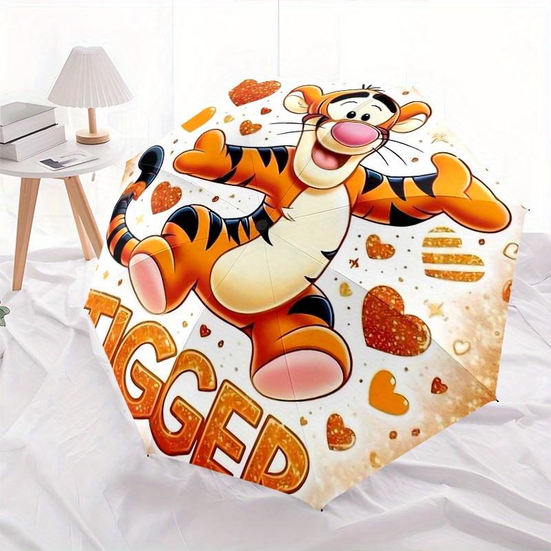 Tigger, Hearts Automatic Opening and Closing Umbrella, Compact Travel Umbrella, Lightweight and Portable, Suitable for Beach Commuting Busin