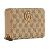 Gucci Double G Generation Vintage Style Gold Hardware Zipper Closure GG Canvas Wallet Women wallet Beige Dark-Brown 443123-FAF05-9651