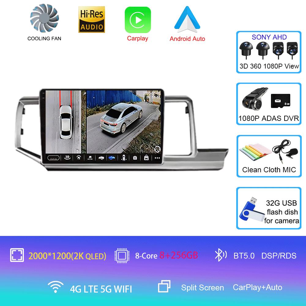 For Honda Stepwgn RHD 2009 - 2015 Android 14 Car Radio GPS Navi Multimedia Video Player Stereo Carplay Auto QLED DSP 2din DVD