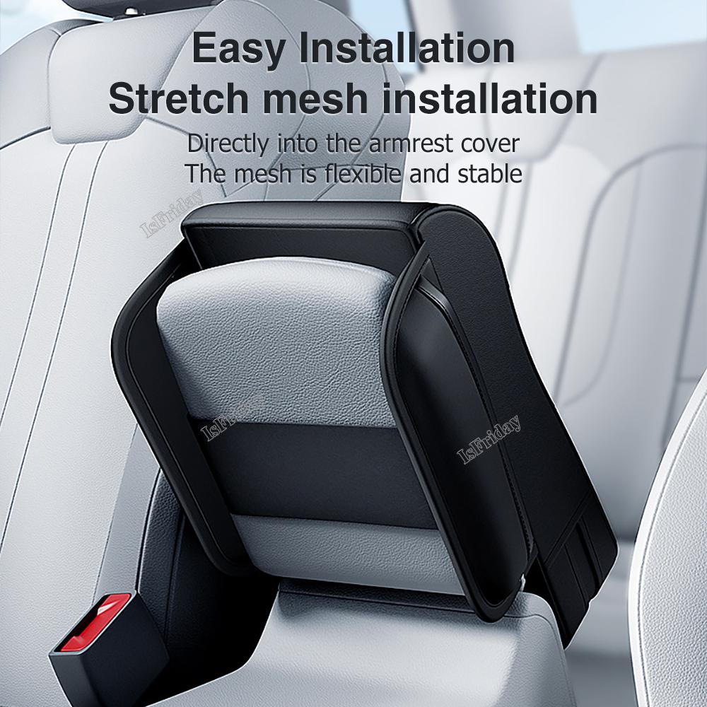 Car Armrest Box Booster Cushion Height Pad Universal Leather Armrest Armrest Memory With Storage Cotton Support Cushion Elbow