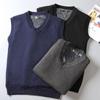 Mens Winter Clothing Thick Plus Velvet Sweater Cotton Sleeveless Business Knitting Thick Vest Warm Clothes Solid Color High Quality Sweater for Men