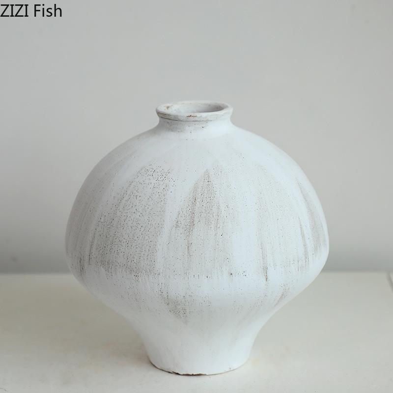 Retro Wabi Sabi Style Ceramic Vase Creative Plant Pot Table Decoration Flowers Arrangement Floral Vases Room Aesthetic Decor
