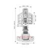 2Pcs Cabinet Hinges Stainless Steel 2.0mm Thick Thicken Base Electroplating Bright Wardrobe Hinge for Kitchen Bathroom