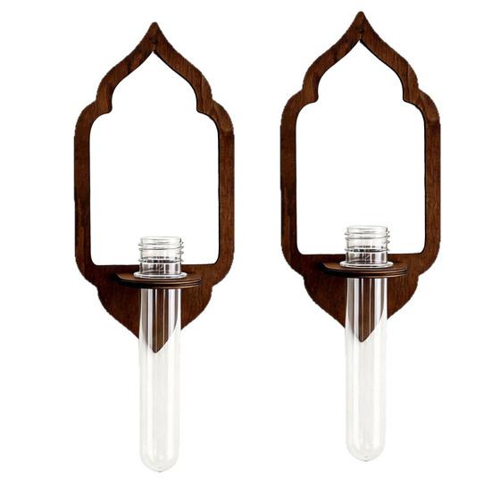 Plant Propagation Station Wall Hanging Wooden Shelf Plant Terrarium for Hydroponics Home Office Decor Air Plant Cutting Holder Propagate Test Tube for