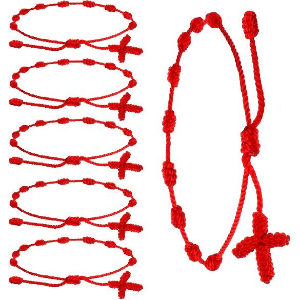 6 Pcs Red String Bracelet Red Rope Bracelet Adjustable Knot String Bracelets as Gift for Birthday Party Graduation New Year