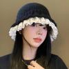 Lace Hat for Women Autumn and Winter Knitted Fisherman Hat  Korean Face Showing Small Woolen Hat Warm and Lazy Wind Basin Hat  Trendy