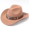 Popular top hat, western cowboy hat, bull head label accessories, felt hat, ethnic style jazz hat, retro riding hat
