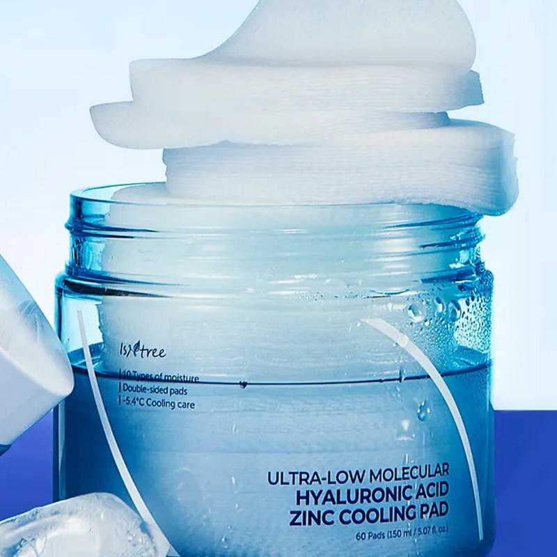 [ISNTREE] Ultra-Low Molecular Hyaluronic Acid Zinc Cooling Pad 150ml 60EA