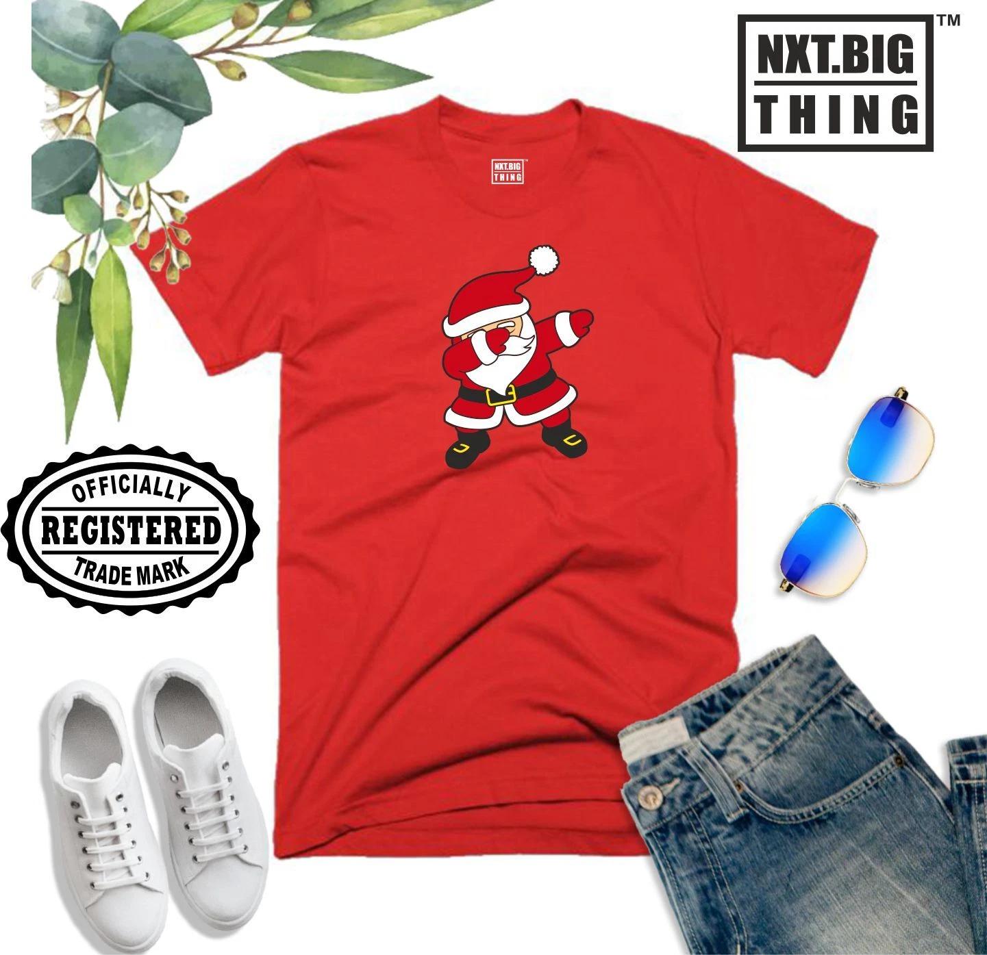 

Santa Dab T Shirt Dancing Santa Joke Fun Elf Christmas Lights Xmas Gift Men Top 4XL