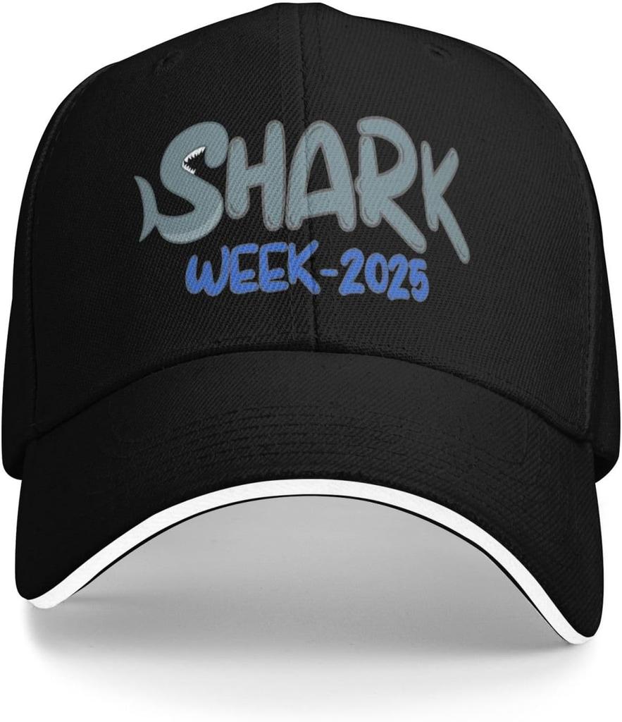 Shark Week Graphic Print Baseball Cap Polyester Casual Outdoor Adjustable Hat
