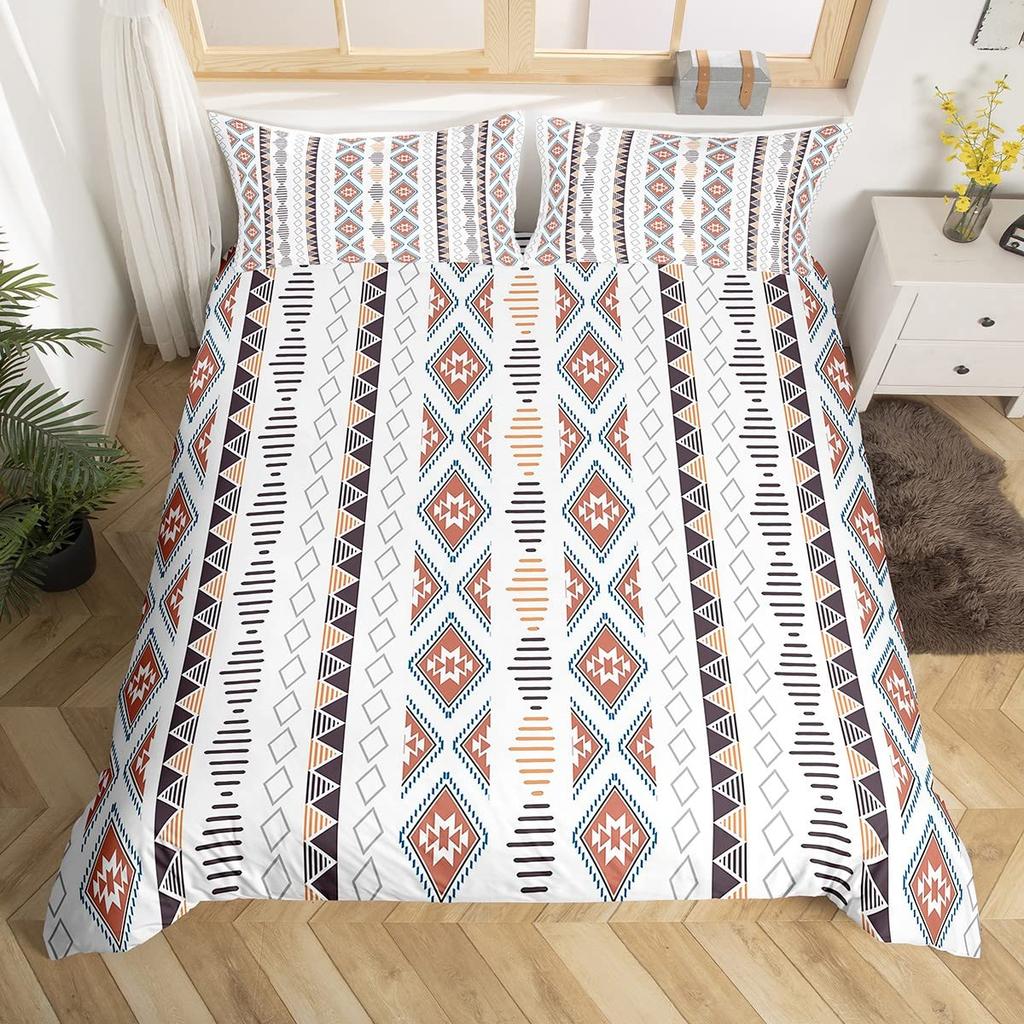 Triangles Duvet Cover For Teens Adults Lightweight Quilt Cover With 2 Pillowcase Colorful Abstract Geometric Pattern Bedding Set