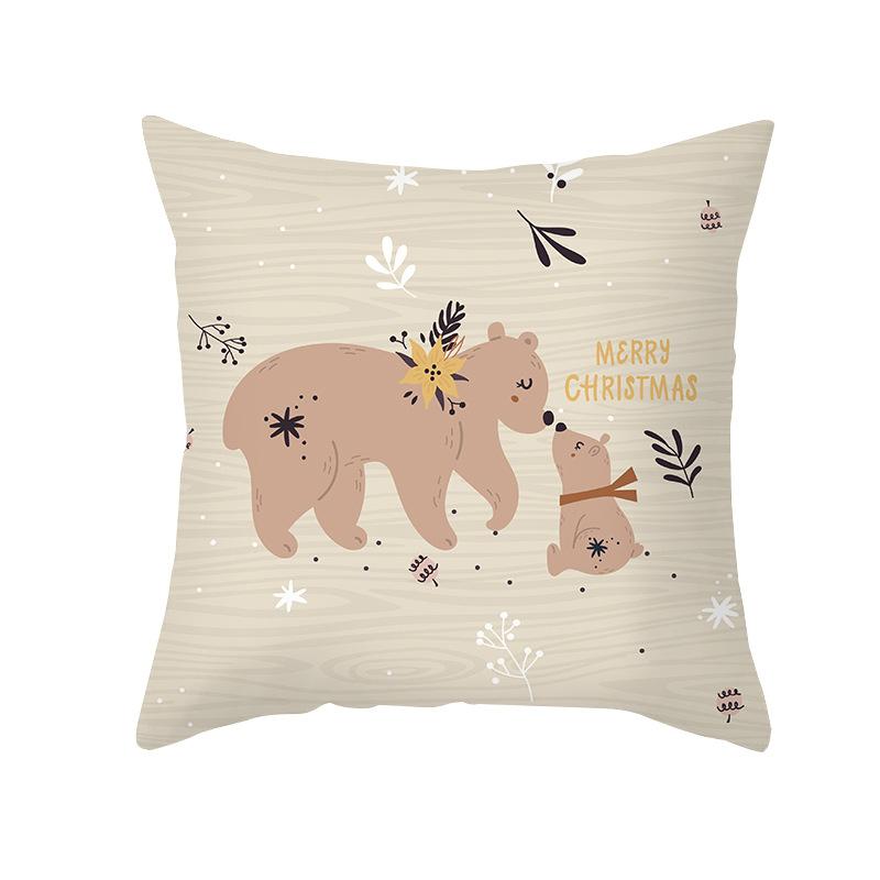Christmas Pillow Case Small Animal Print Peach Skin Pillow Case Home Pillow Sofa Cushion