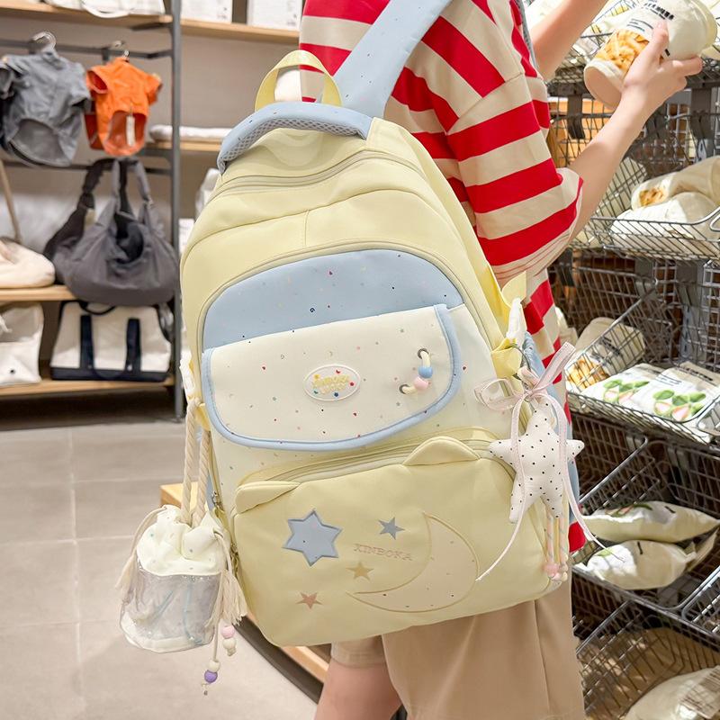 Schoolbag Cute Polka Dot Junior High School Schoolbag Female Large Capacity High School Student Backpack Small Fresh Girl High Value Backpack