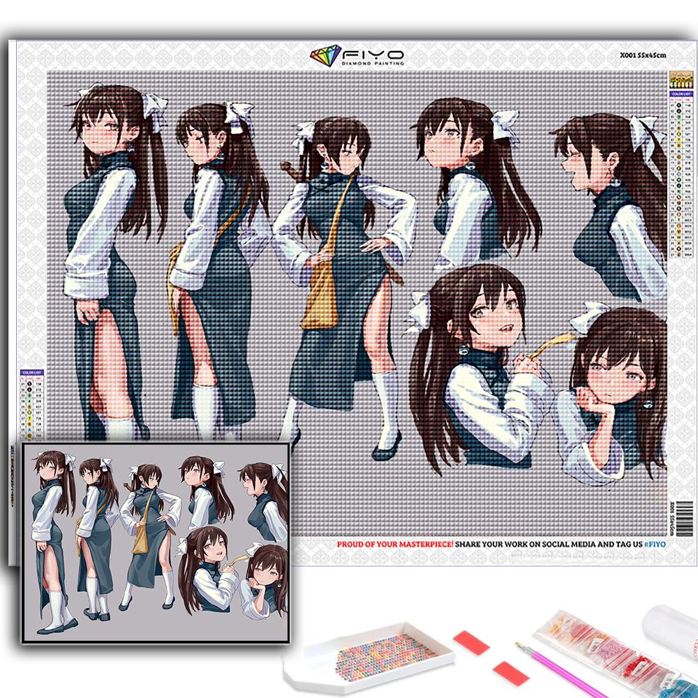 5D DIY Diamond Embroidery Chinese Style Anime Characters Diamond Painting Mosaic Home Decoration