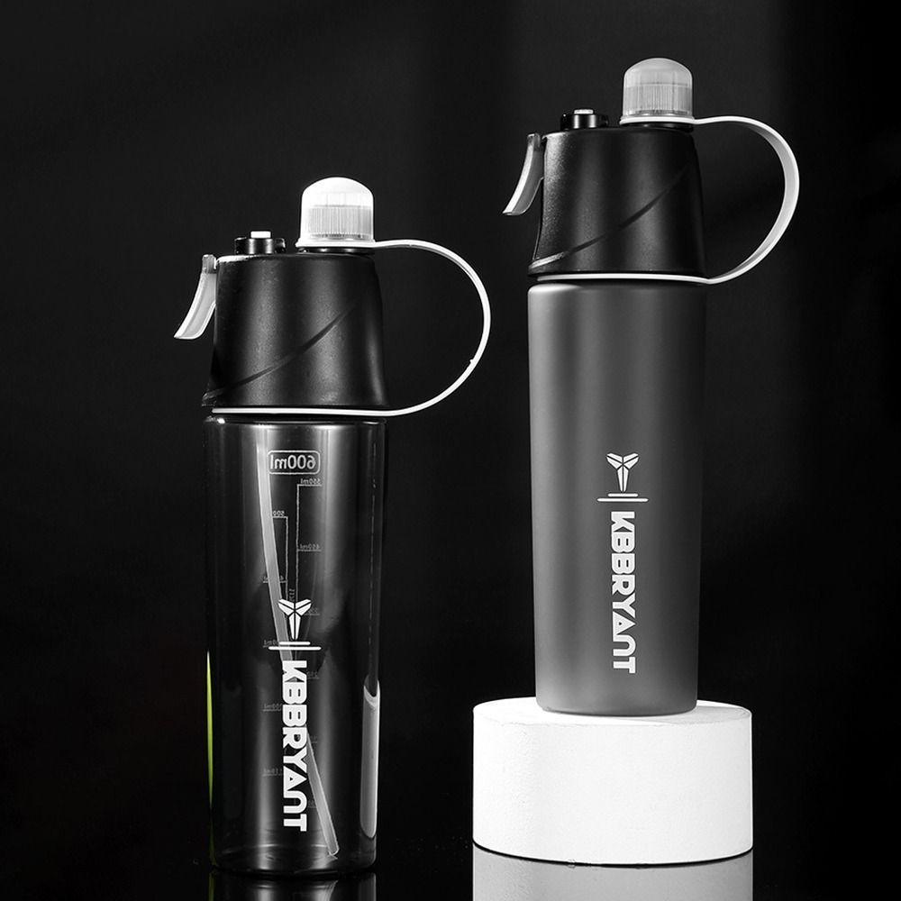 Insulated Spray Mist & Sip Water Bottle 600ml Cool Sports Bottle for Fitness & Outdoor