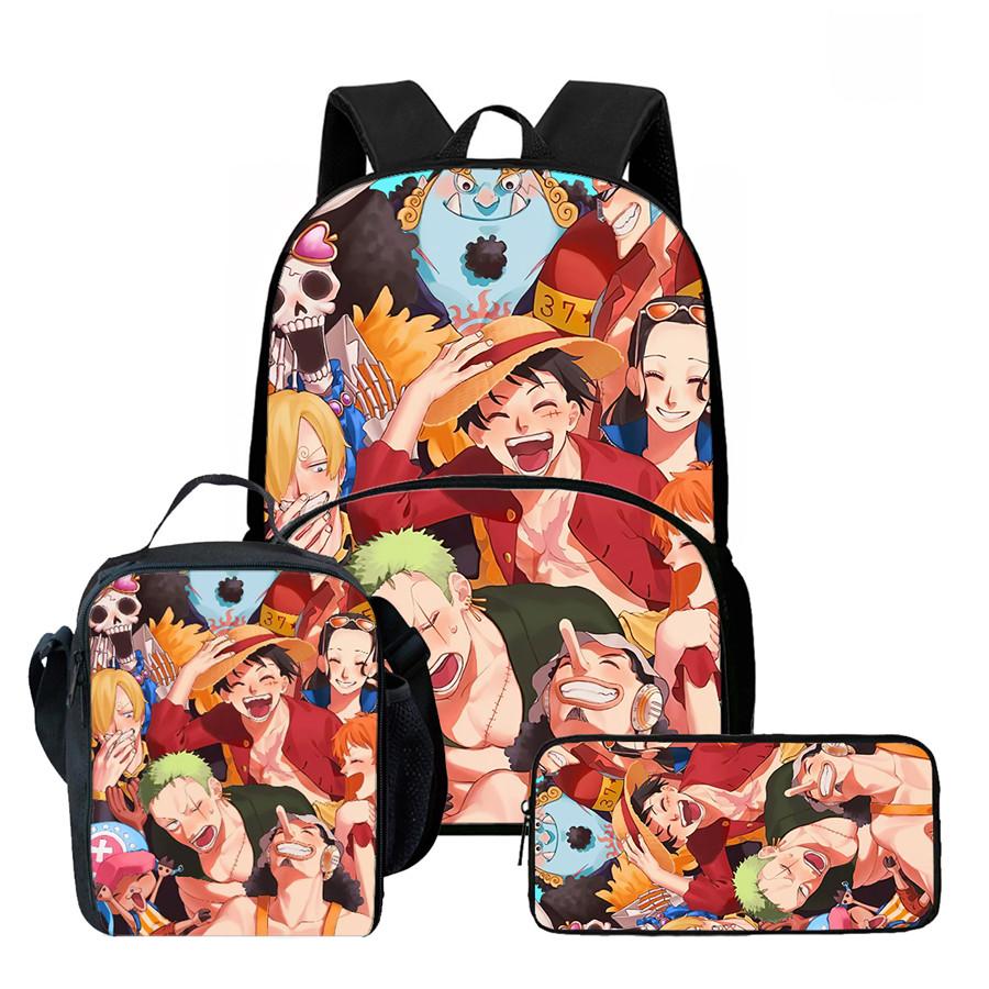 15 Inch One Piece Lightweight 3PCS School Backpack Set with Front Pocket, Lunch Bag, Pencil Case, Unisex for Boys Girls Age 6-10