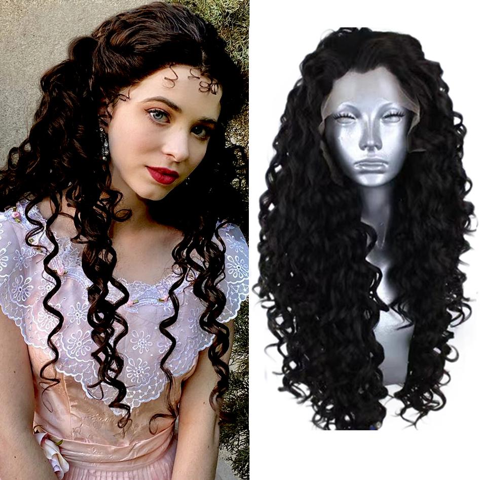 AIMEYA Synthetic Long Deep Wave Lace Front Wig for Women Grey Curly Free Part Natural Hairline Colorful Cosplay Daily Party Wigs