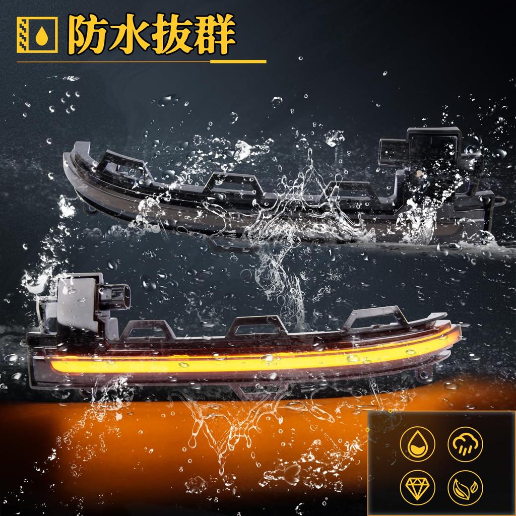 POPMOTORZ Universal LED Rearview Mirror Side and Sequential Turn Signals for BMW X3 F25 X4 F26 X5 F15 X6 Dynamic 60 Left and Right Set Lamps, Markers,