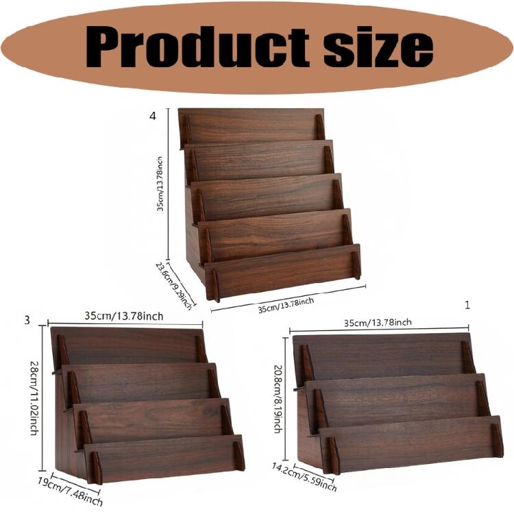 Space Saving Wood Card Holder With Tiers Shelves To Keep Your Desk Organized