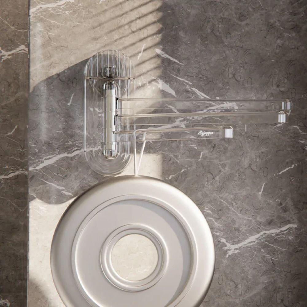 Rotating Suction Cup Towel Rack Multi-poles Hanging Towel Holder Durable Clear Clothes Hanger  Home