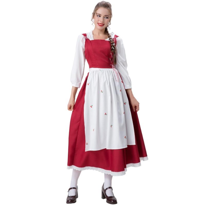 Halloween Little Red Riding Hood Costume Cape Medieval Ball Party Performance Costume Adult Female