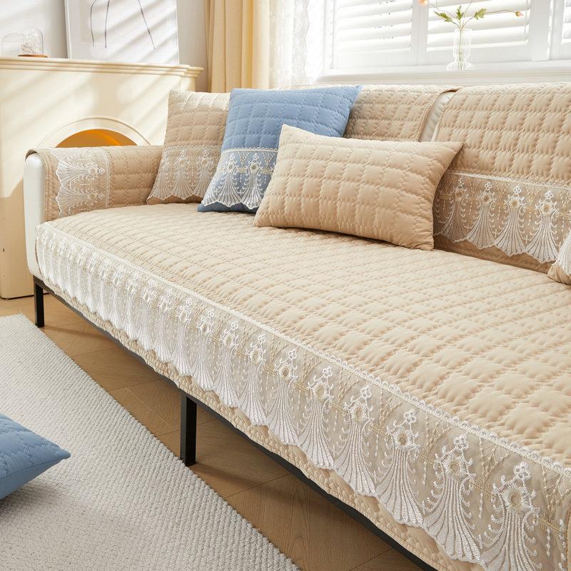 Modern Minimalist Style Four All Season Universal Sofa Cushion Plain Weave Anti Slip Sofa Cover New Quilted Fabric Sofa Cover