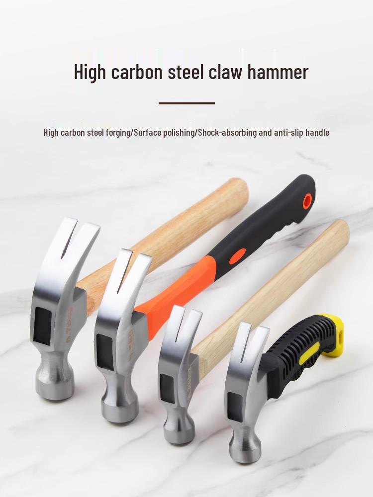 One-Piece Ram s Horn Steel Electrician Hammer, Mini Household Nail Hammer for Woodworking Short Handle Claw Hammer (0.25KG)