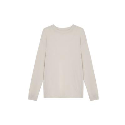 Ein lässiges einfarbiges Rundhals-Langarmshirt Damenoberteile Hellrotbraun FN2818-104