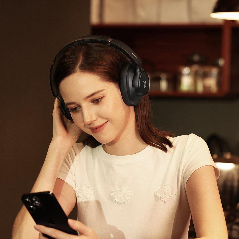 Tronsmart Sounfii Q20S ANC Headphones, Hybrid Noise Cancellation 40dB, 60H Playtime, Hi-Res Audio, Bluetooth 5.3, APP Control, Dual Device Pairing