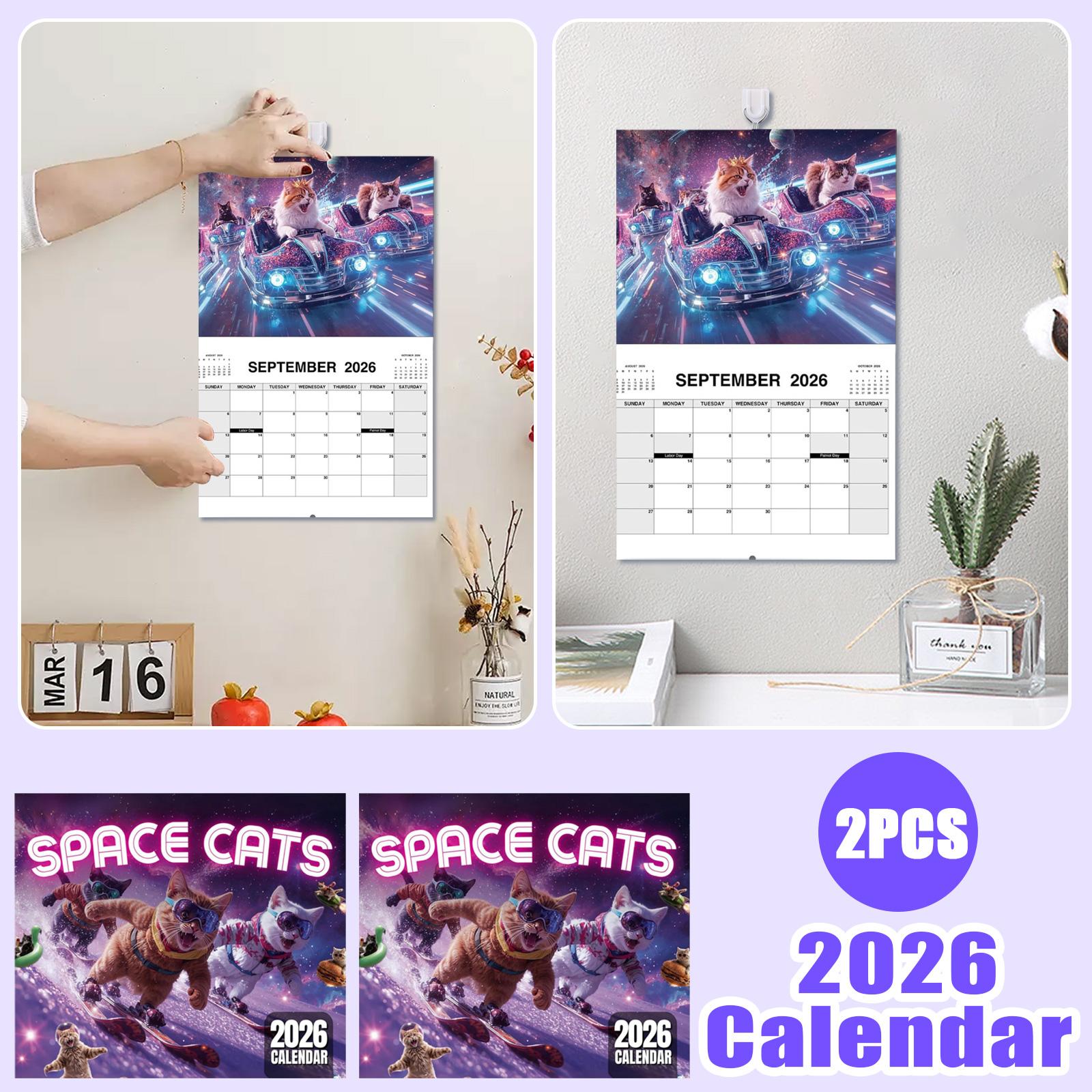 

Calendar, Travel Calendar, Monthly Calendar, Travel Wall Calendar, Illustrated Twelve-month Calendar, Travel Gift, Wall Decoration 2pcs One Size