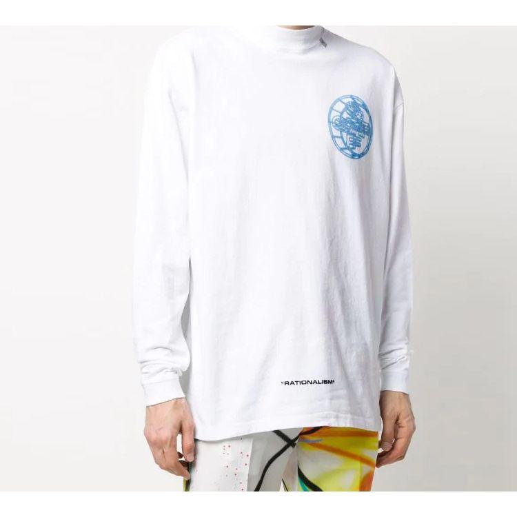 Off-White 3D Logo Print Crew Neck Long Sleeve T-Shirt Unisex Tops White OMAB032R201850030188