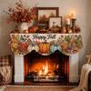 Santa Claus Mantel Topper Snow Landscape Xmas Mantel Decor Fireplace Shelf Cover  Winter Holiday