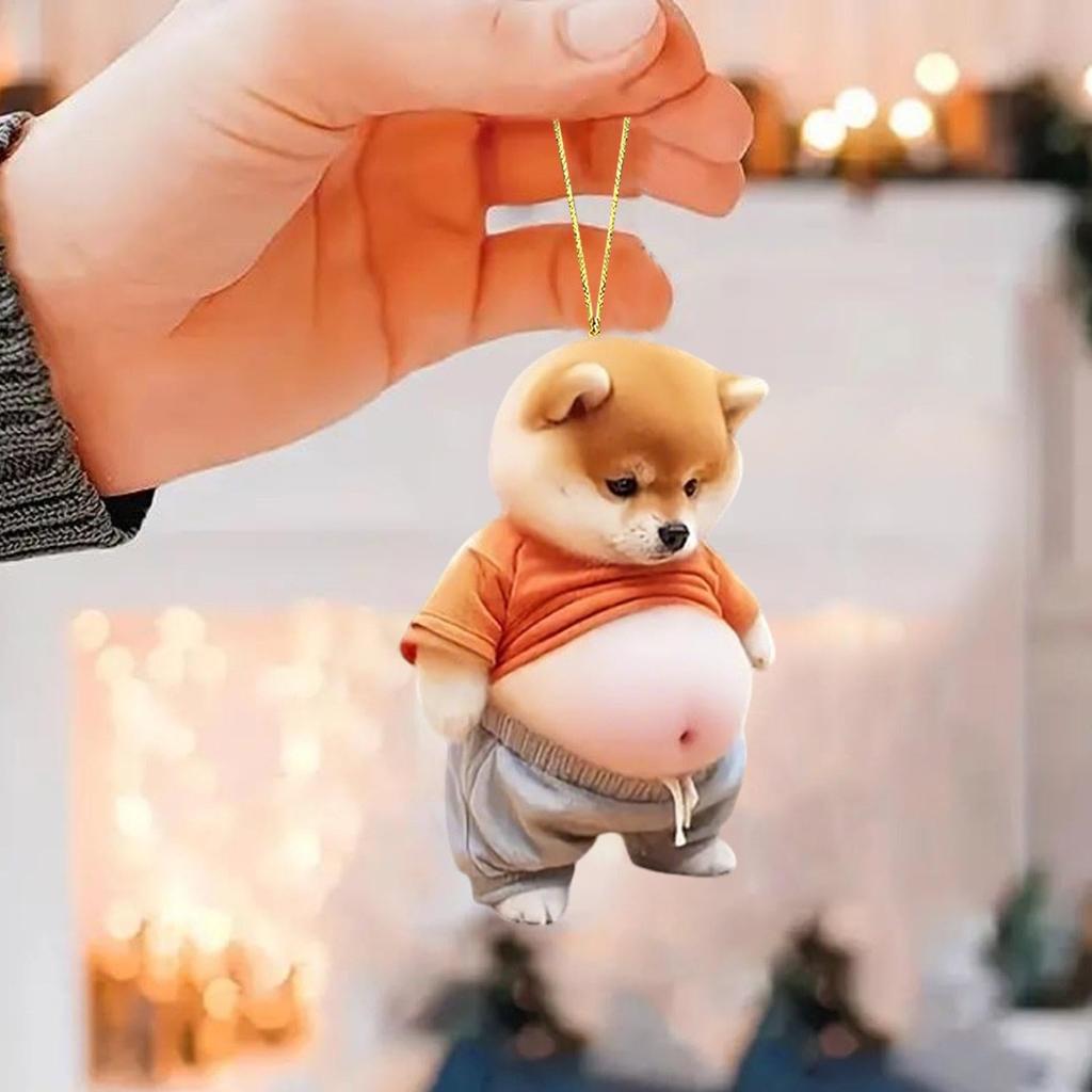 Animal Car Ornaments, Car Animal Ornaments | Novelty Fat Cat Dog Car Hangable Accessories