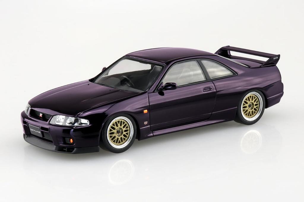 Aoshima Bunka Kyozai Rakupla Snap-Bausatz Nissan R33 Skyline Custom-Räder Maßstabs-Kunststoffmodellbausatz (AOSHIMA) Nein. 21CU-MP GT-R (Mitternachtsviolett) 1/32