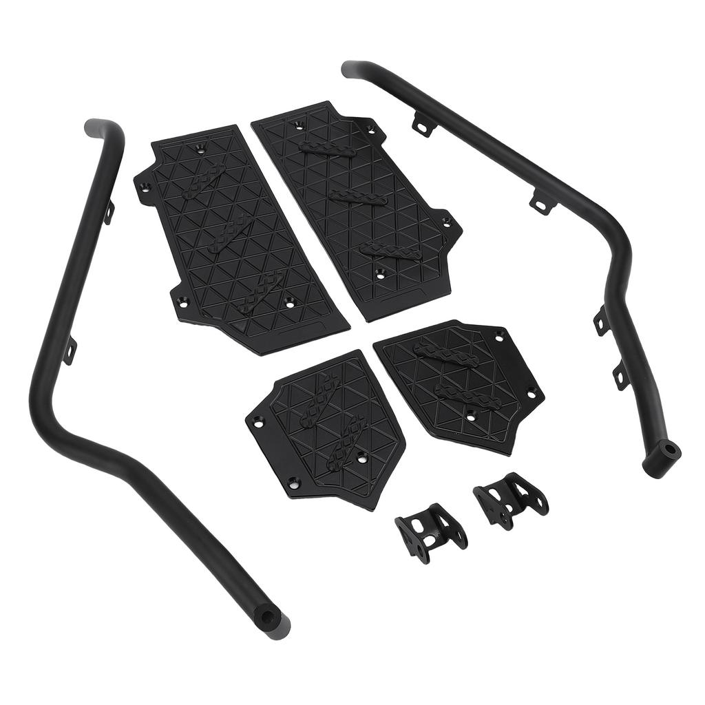 Motorcycle Engine Guard Crash Bar Footrest Kit with Spotlight Bracket Aluminum Alloy Foot Pegs Footboard Replacement