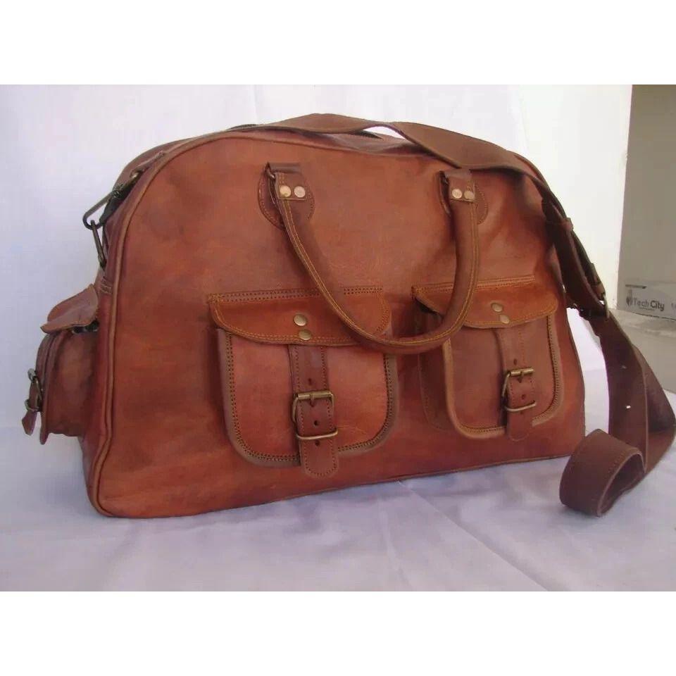 New HANDMADE LEATHER BRIEFCASE GENUINE MESSENGER BAG SHOULDER BAG