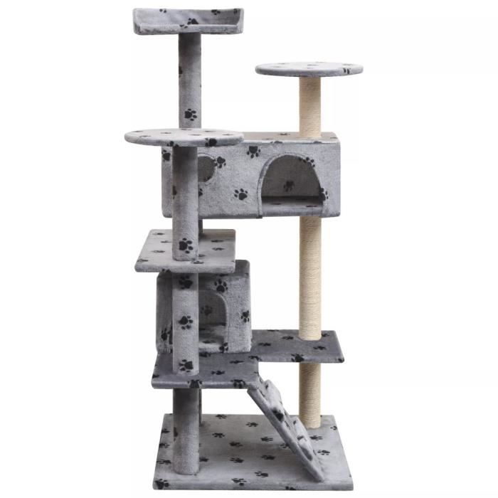 Arbre à chat - vidaXL - 125 cm - Griffoir Sisal - Couleur Gris - Pour Chats Moyens